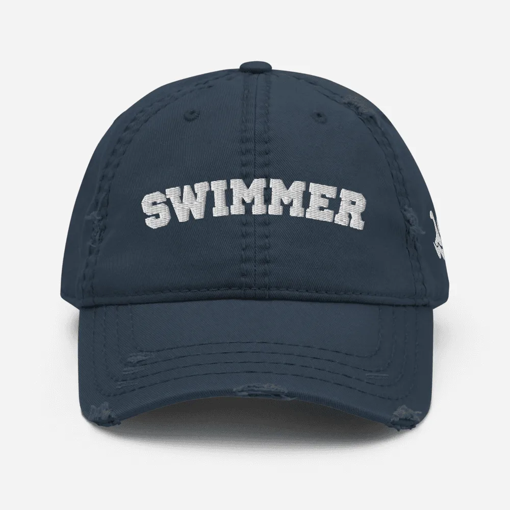 Swimmer Distressed Wash Baseball Cap