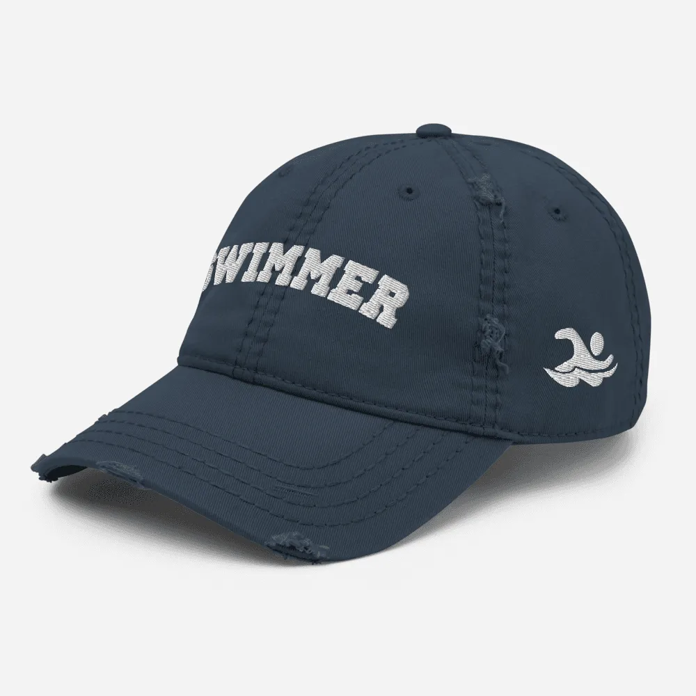 Swimmer Distressed Wash Baseball Cap