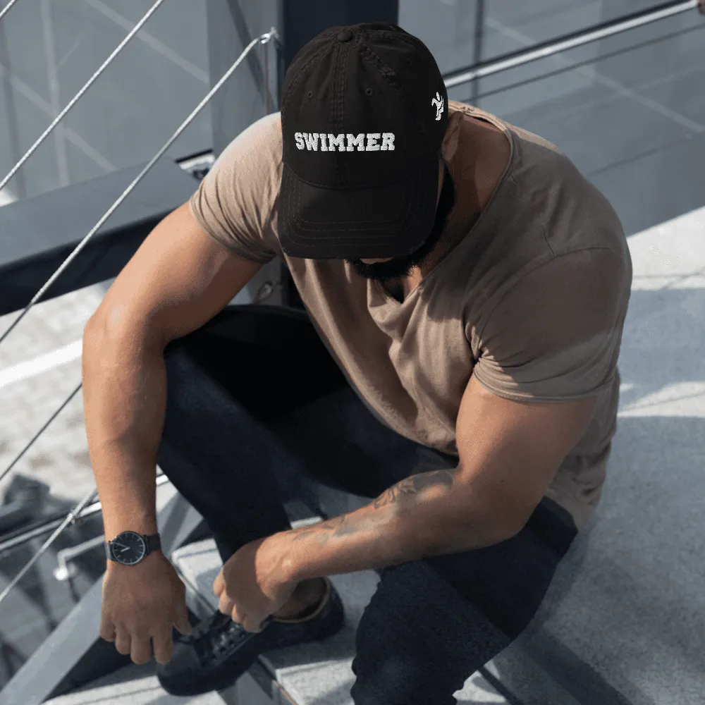 Swimmer Distressed Wash Baseball Cap