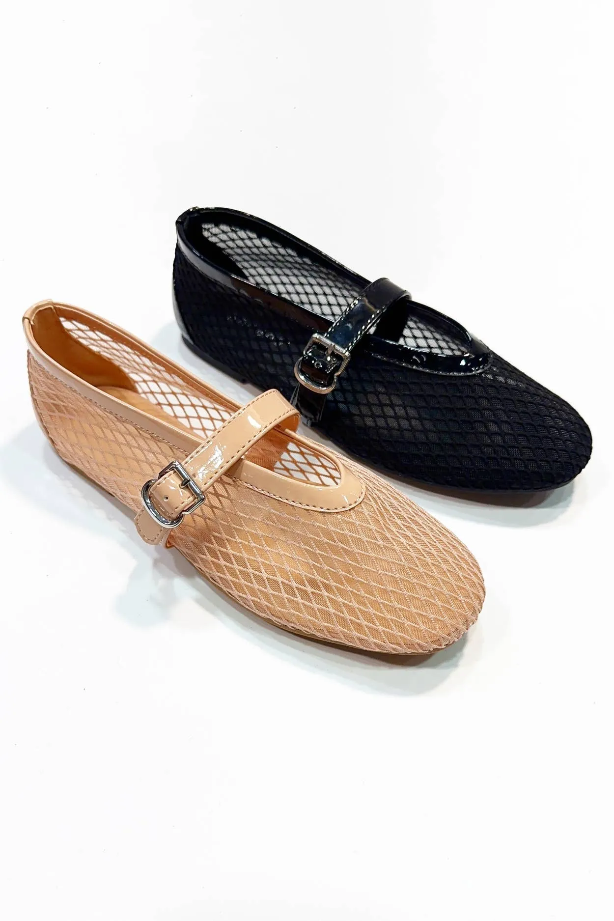 Thea Silver Mesh Ballet Flats