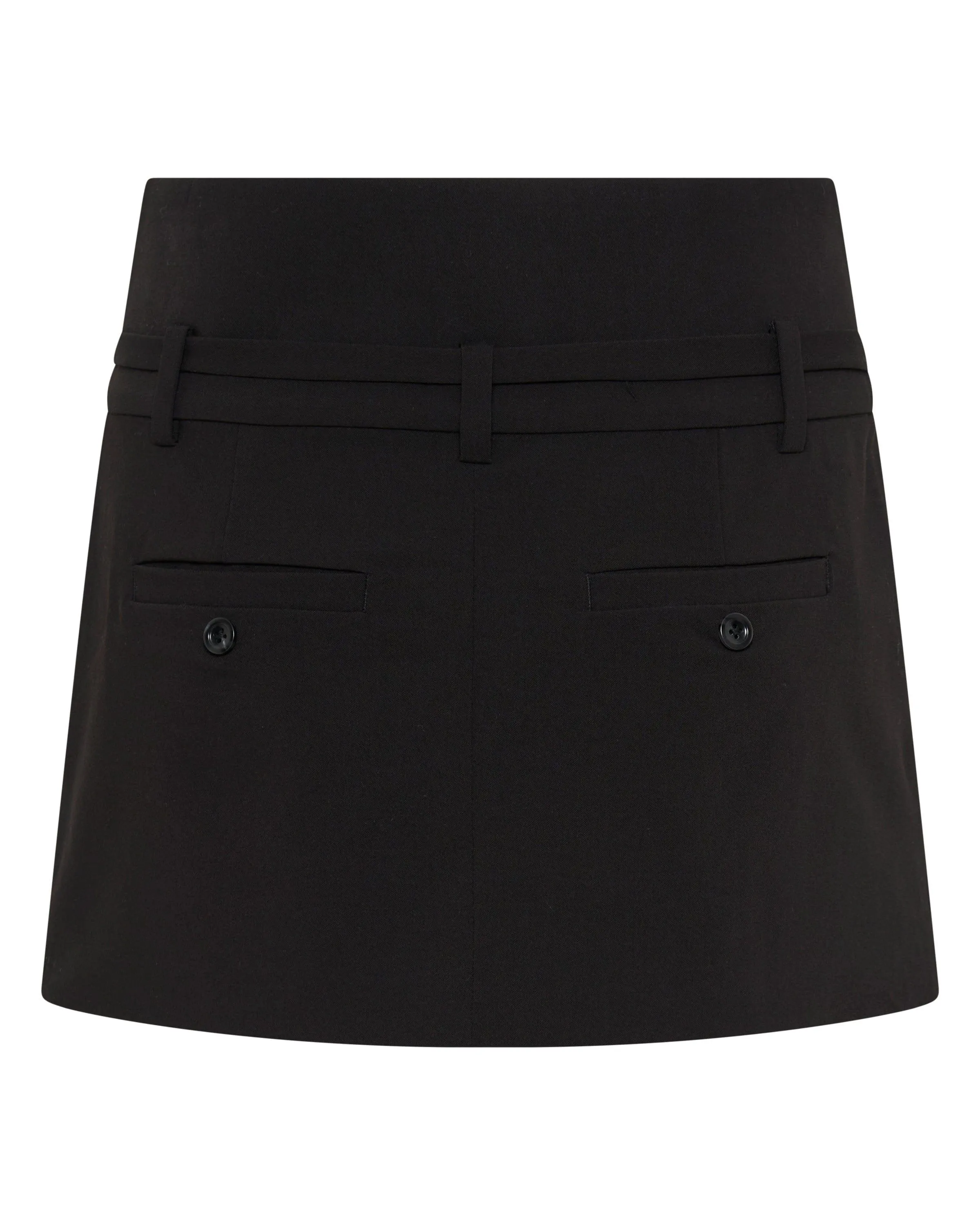 TIE UP TAILORED MINI SKIRT | BLACK