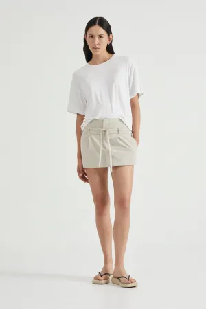 TIE UP TAILORED MINI SKIRT | PUMICE