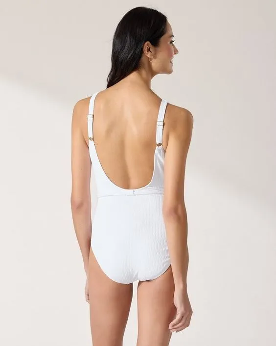 TOMMY BAHAMA- LADIES CABLE BEACH HIGH NECK ONE PIECE SWIMSUIT