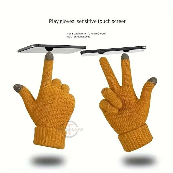 Tomorrow Winter Touchscreen Gloves Unisex Wool Knit, Warm & Stylish (MultiColours)