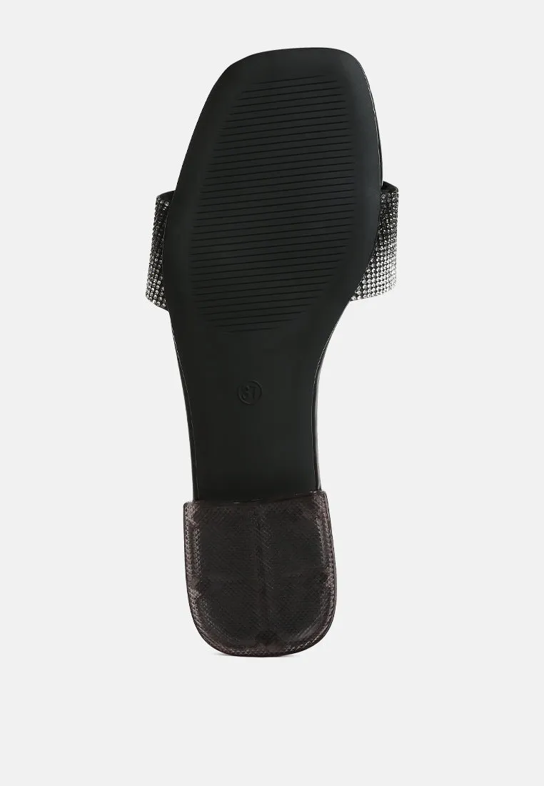 Top Flirt Rhinestone Slip On Sandals By Ruw