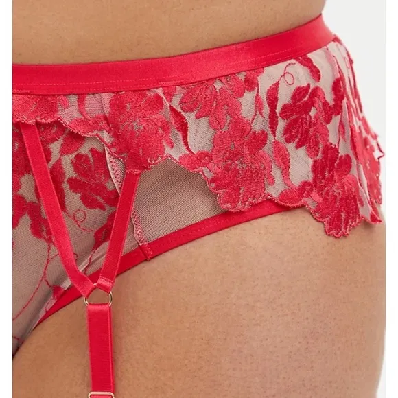 Torrid RASPBERRY PINK MESH GARTER BELT