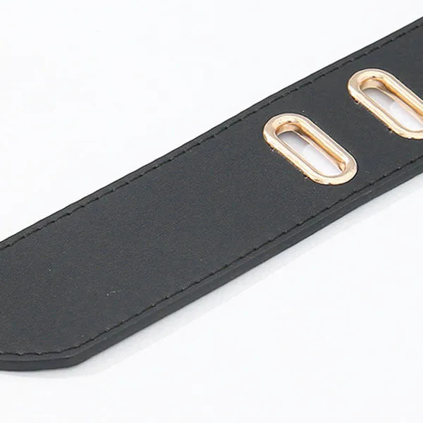 Trendy Round Buckle Belt for Women – Black