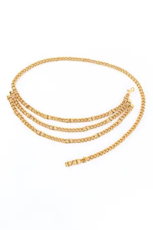 Triple-Strand Hammered Curb Chain Belt