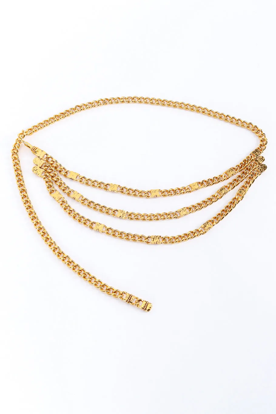 Triple-Strand Hammered Curb Chain Belt