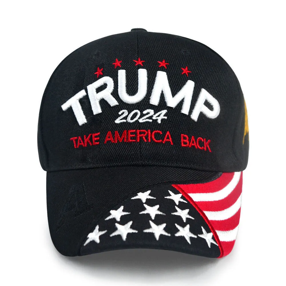 Trump 2024 Hat w/ Gold Embroidered signature on side