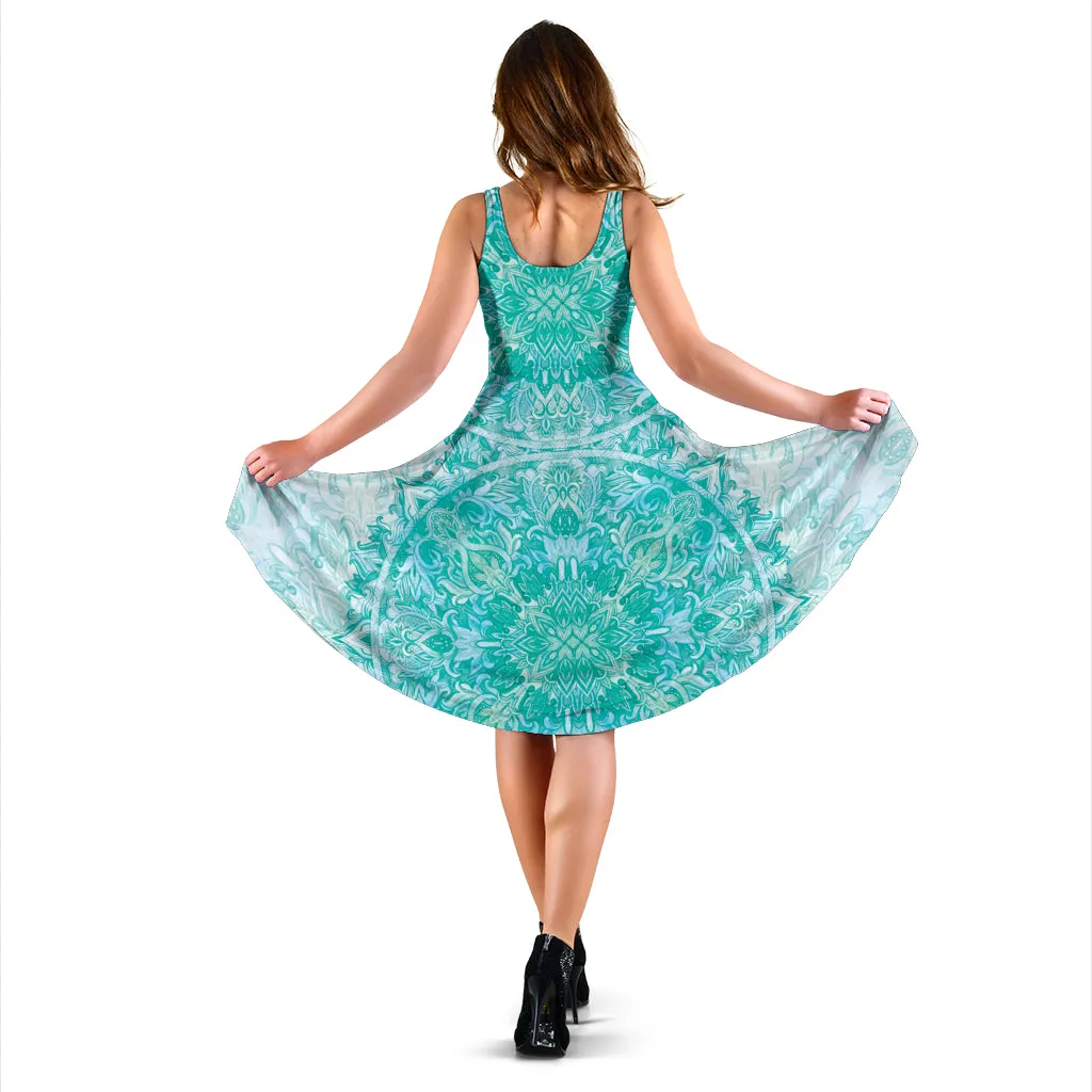 Turquoise Mandala Midi Dress