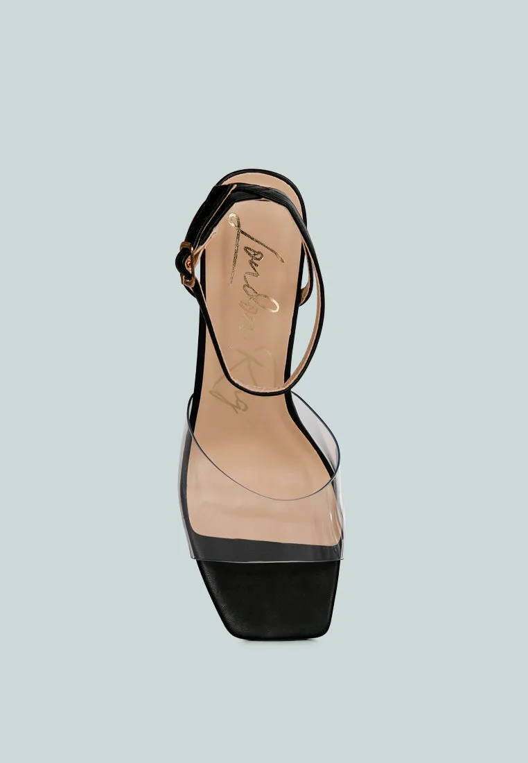 Twinkle Clear Block Heel Sandal By Ruw