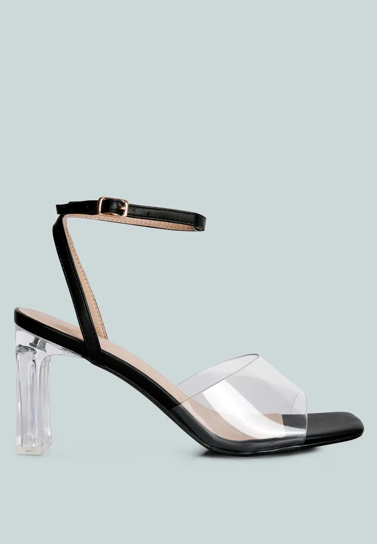 Twinkle Clear Block Heel Sandal By Ruw