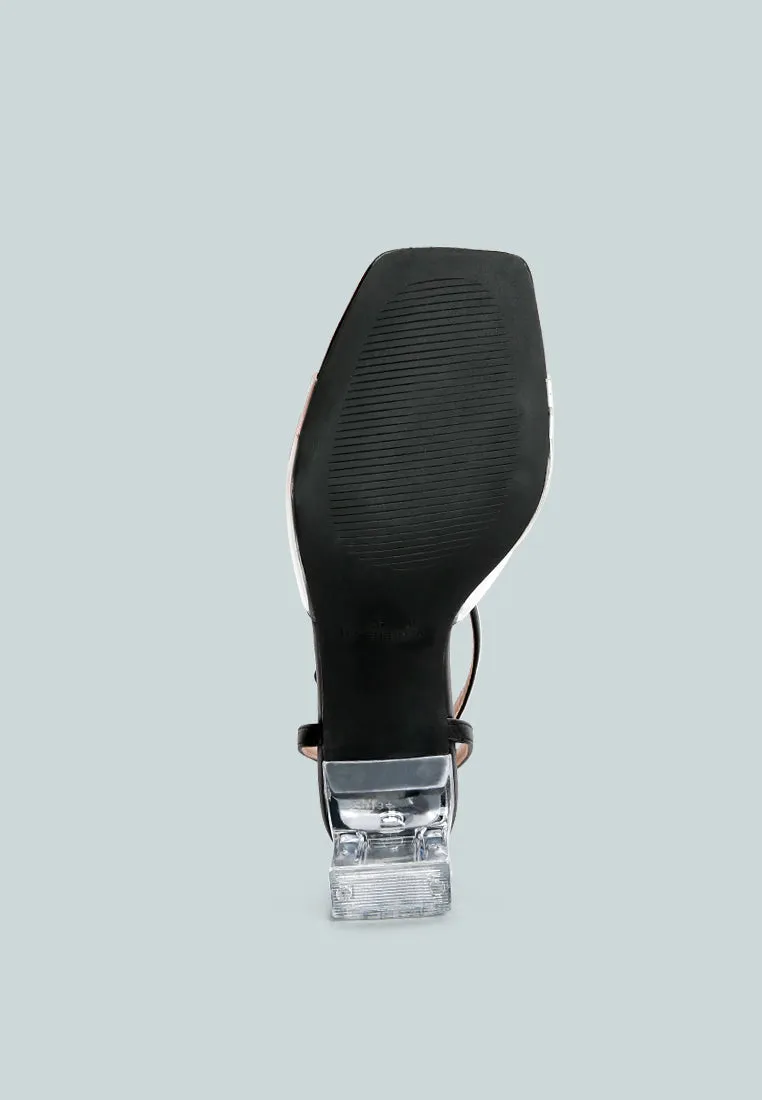 Twinkle Clear Block Heel Sandal By Ruw