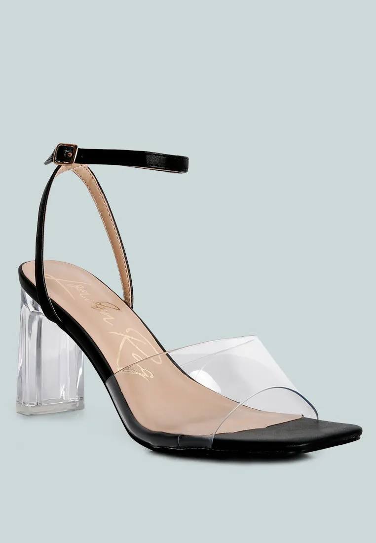 Twinkle Clear Block Heel Sandal By Ruw