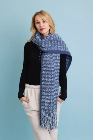 ultra soft chenille tassel scarf