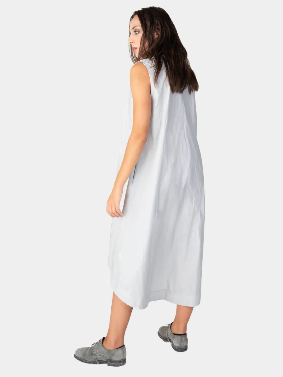 V-Neck Sleeveless Organic Cotton Midi Dress