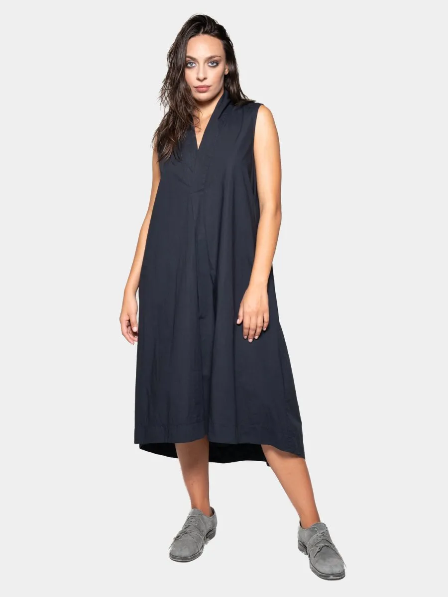 V-Neck Sleeveless Organic Cotton Midi Dress