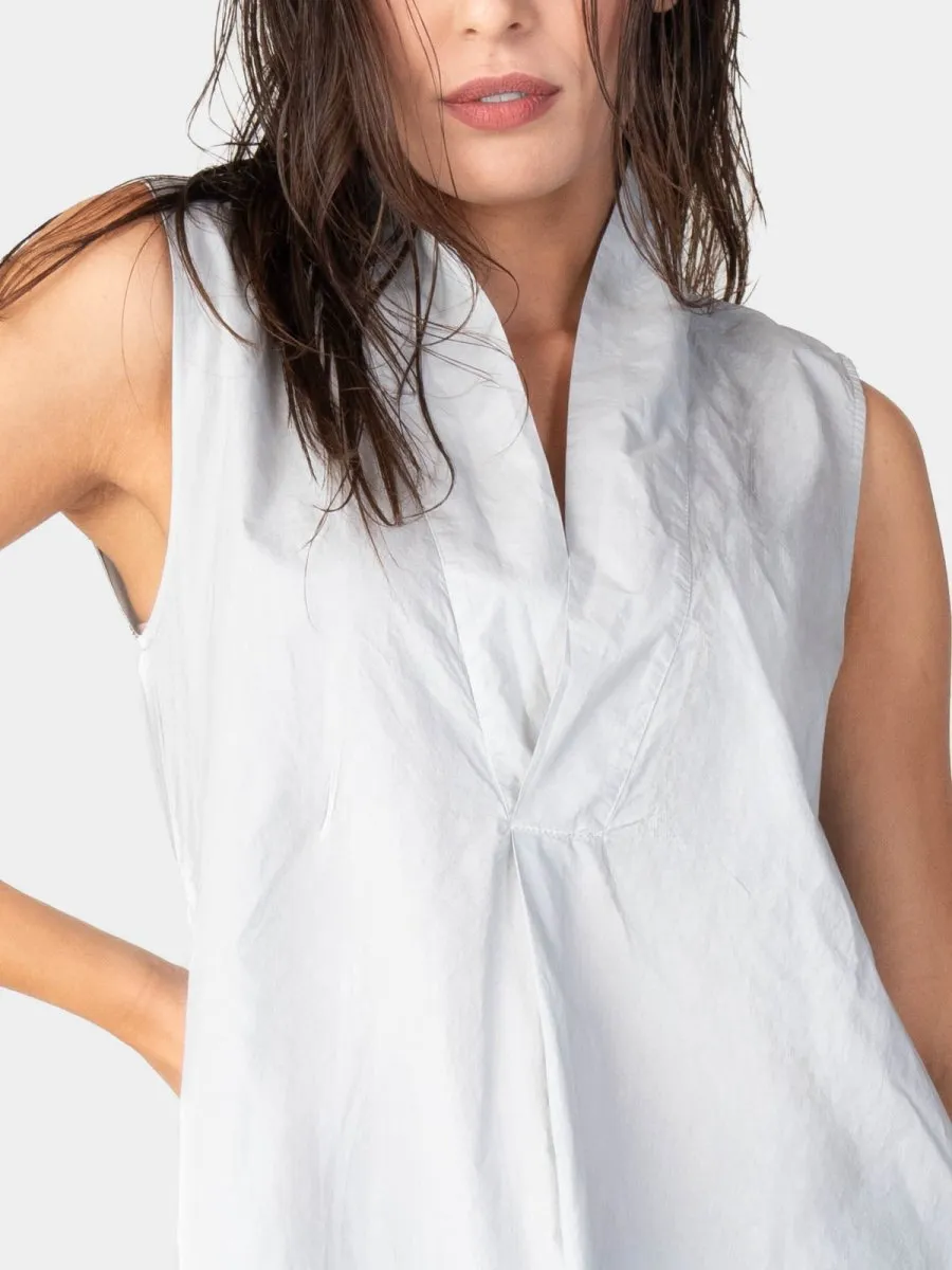 V-Neck Sleeveless Organic Cotton Midi Dress