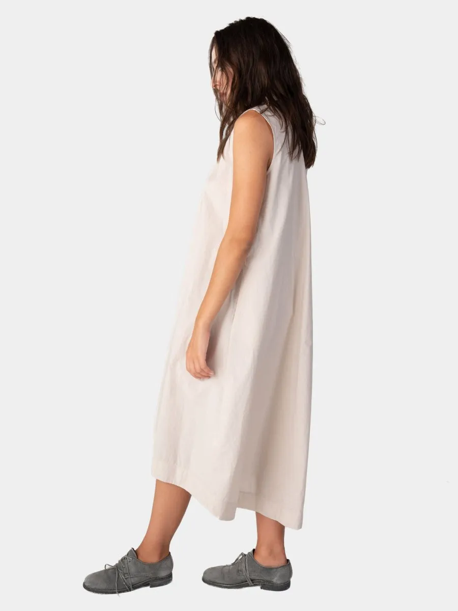 V-Neck Sleeveless Organic Cotton Midi Dress