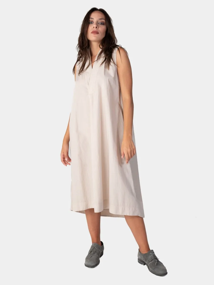 V-Neck Sleeveless Organic Cotton Midi Dress