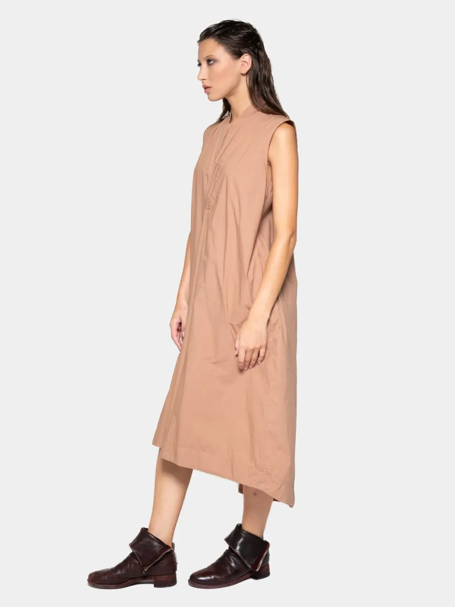 V-Neck Sleeveless Organic Cotton Midi Dress