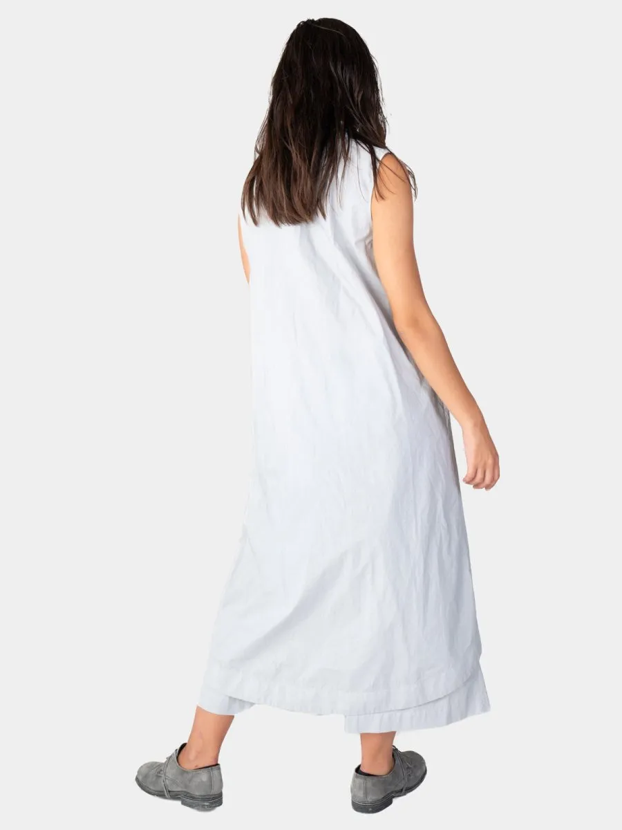 V-Neck Sleeveless Organic Cotton Midi Dress