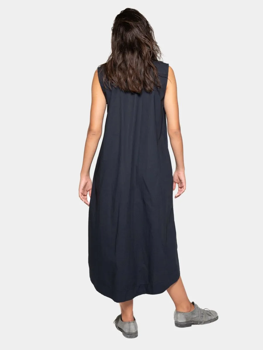 V-Neck Sleeveless Organic Cotton Midi Dress