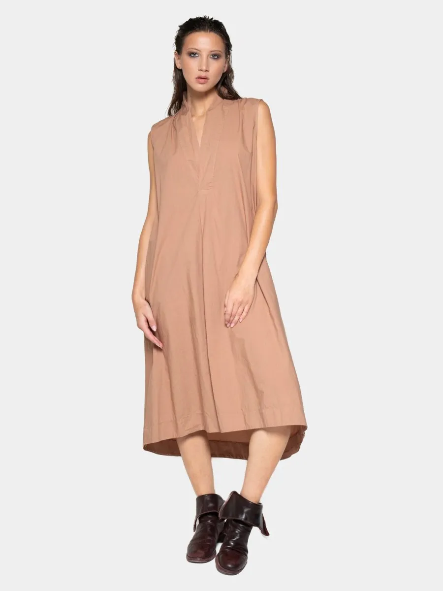 V-Neck Sleeveless Organic Cotton Midi Dress