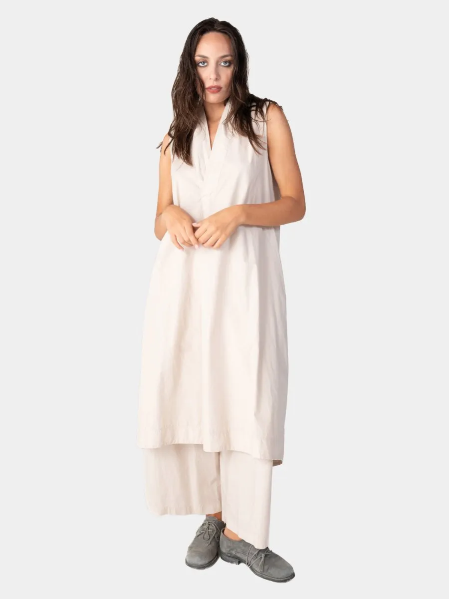 V-Neck Sleeveless Organic Cotton Midi Dress