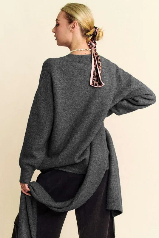 V-Neck Sweater with Scarf Set