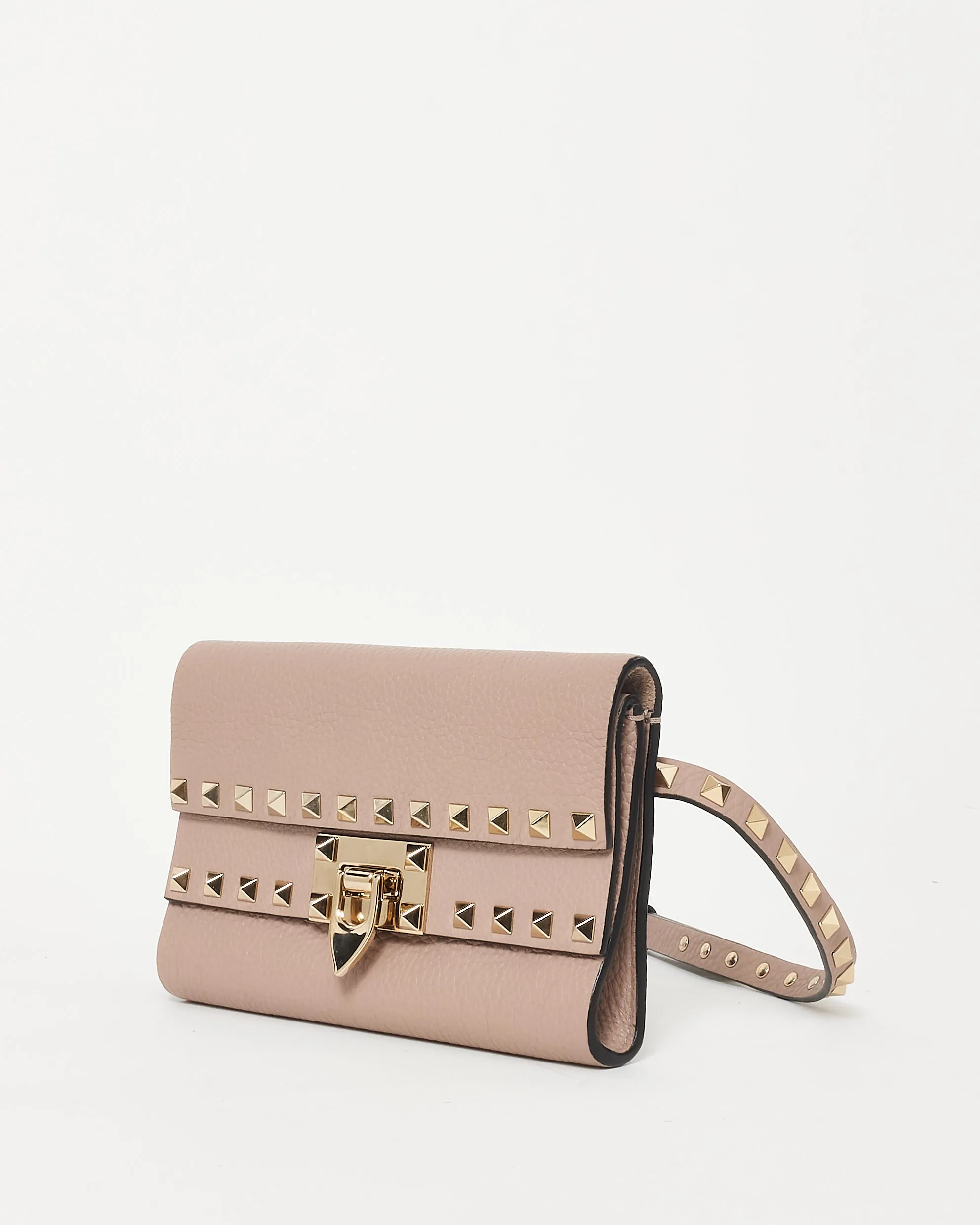 Valentino Blush Leather Rockstud Belt Bag