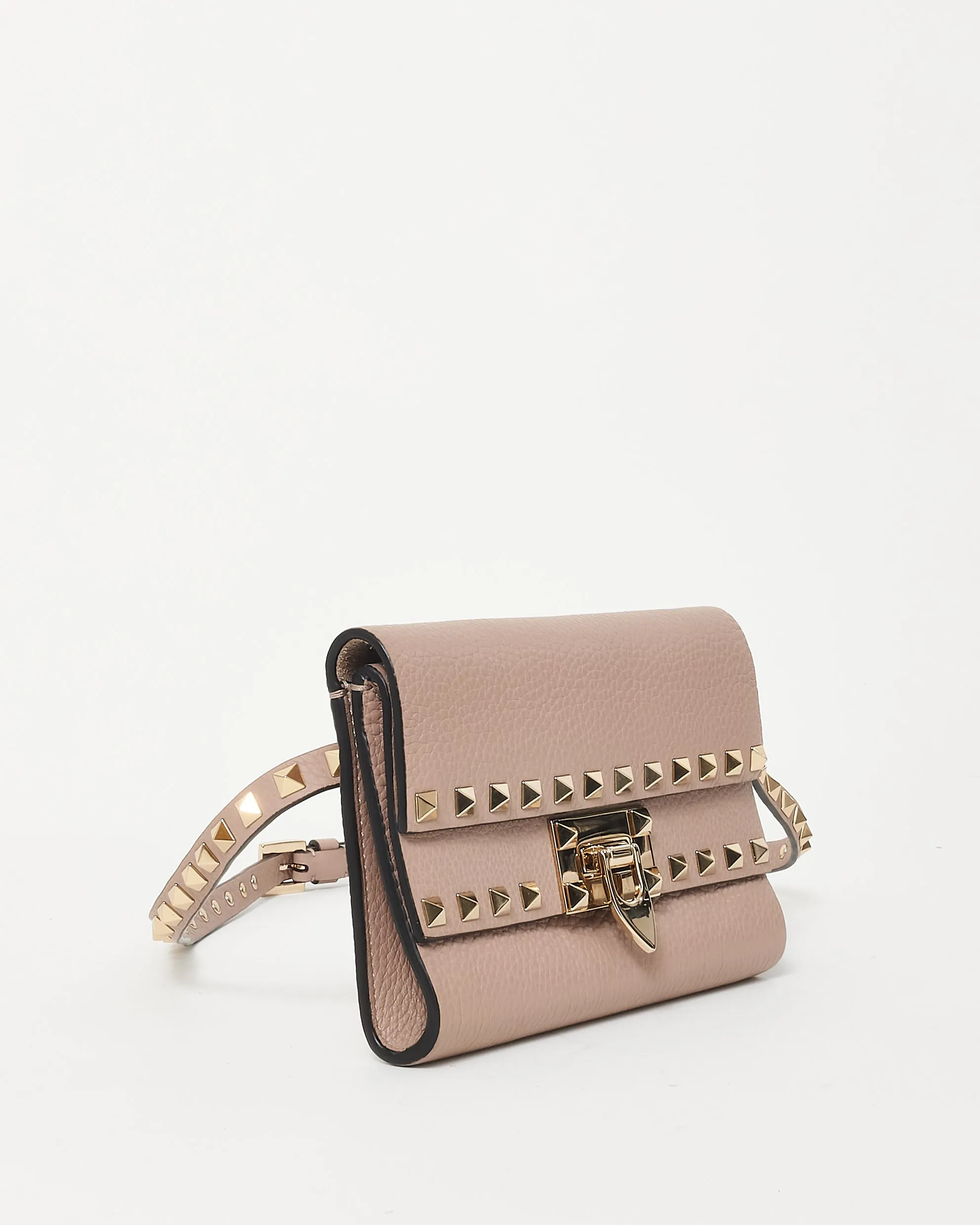 Valentino Blush Leather Rockstud Belt Bag