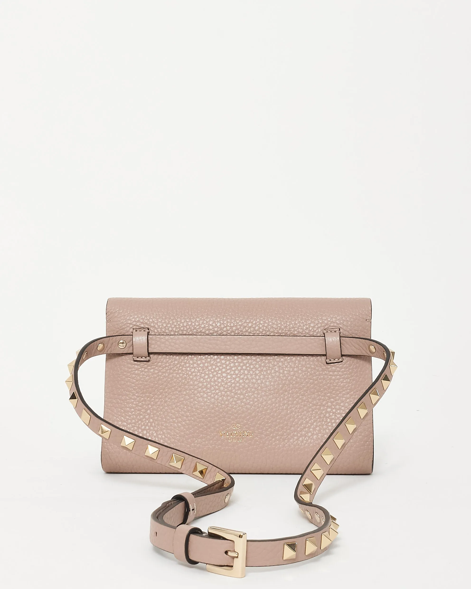 Valentino Blush Leather Rockstud Belt Bag