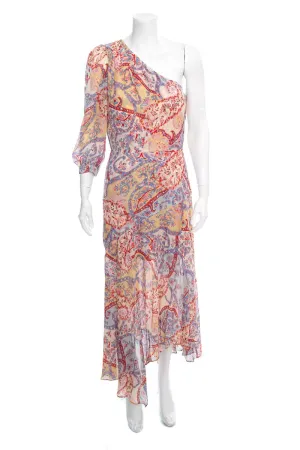 Veronica Beard Multicolor Paisley Floral One Shoulder Dress SZ 6 NWT