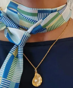 Vibrant Madison Silk Scarf with Stripes: Blue, Yellow, Green & More for a Bold Look