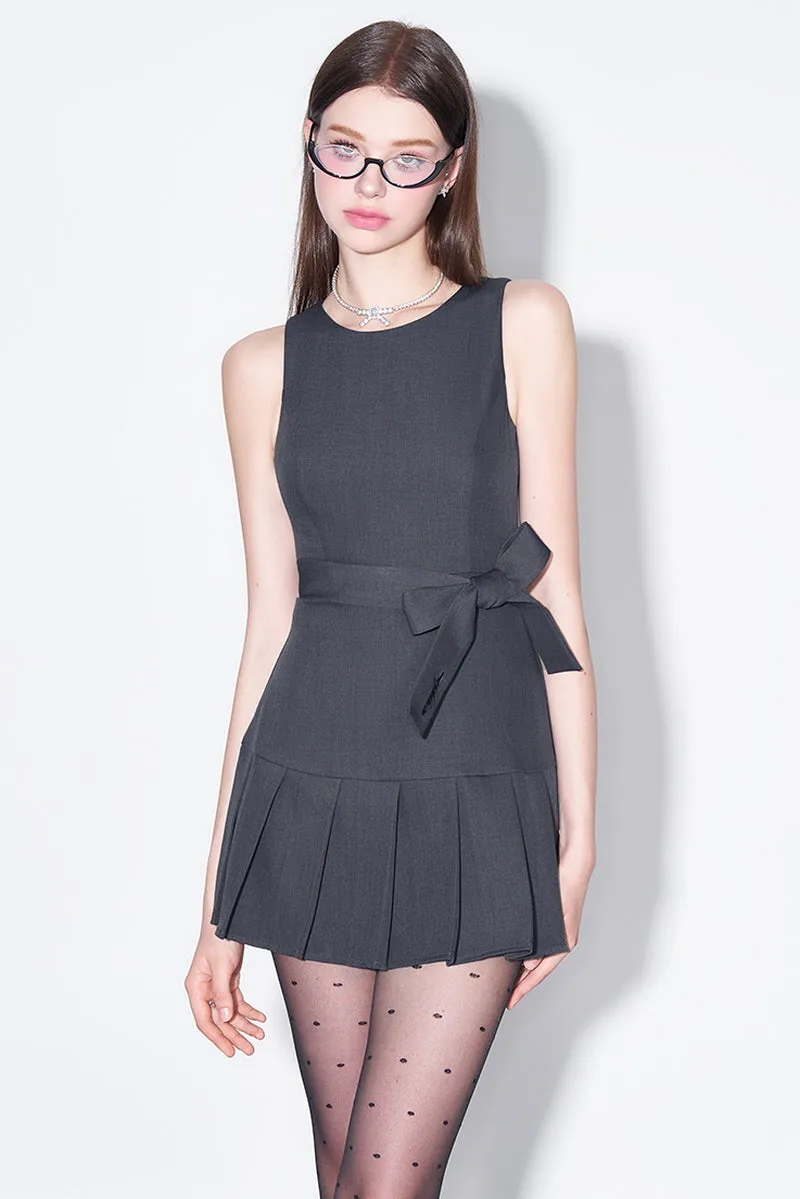 Vintage Bow Sleeveless Suit Dress