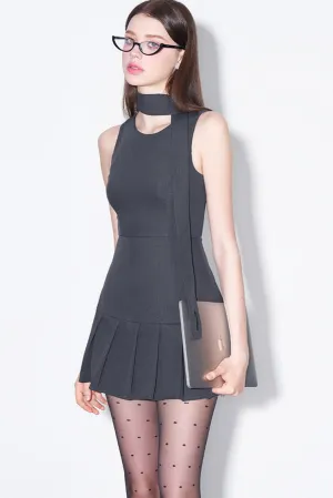 Vintage Bow Sleeveless Suit Dress