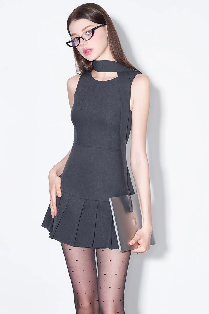 Vintage Bow Sleeveless Suit Dress
