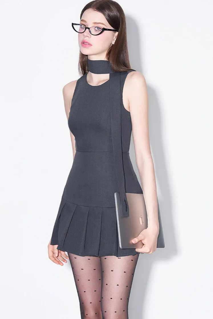 Vintage Bow Sleeveless Suit Dress