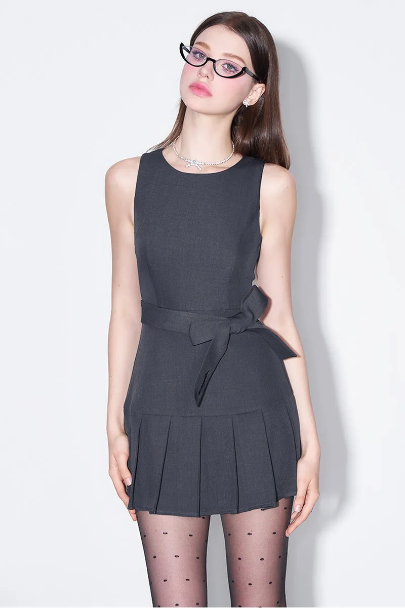 Vintage Bow Sleeveless Suit Dress