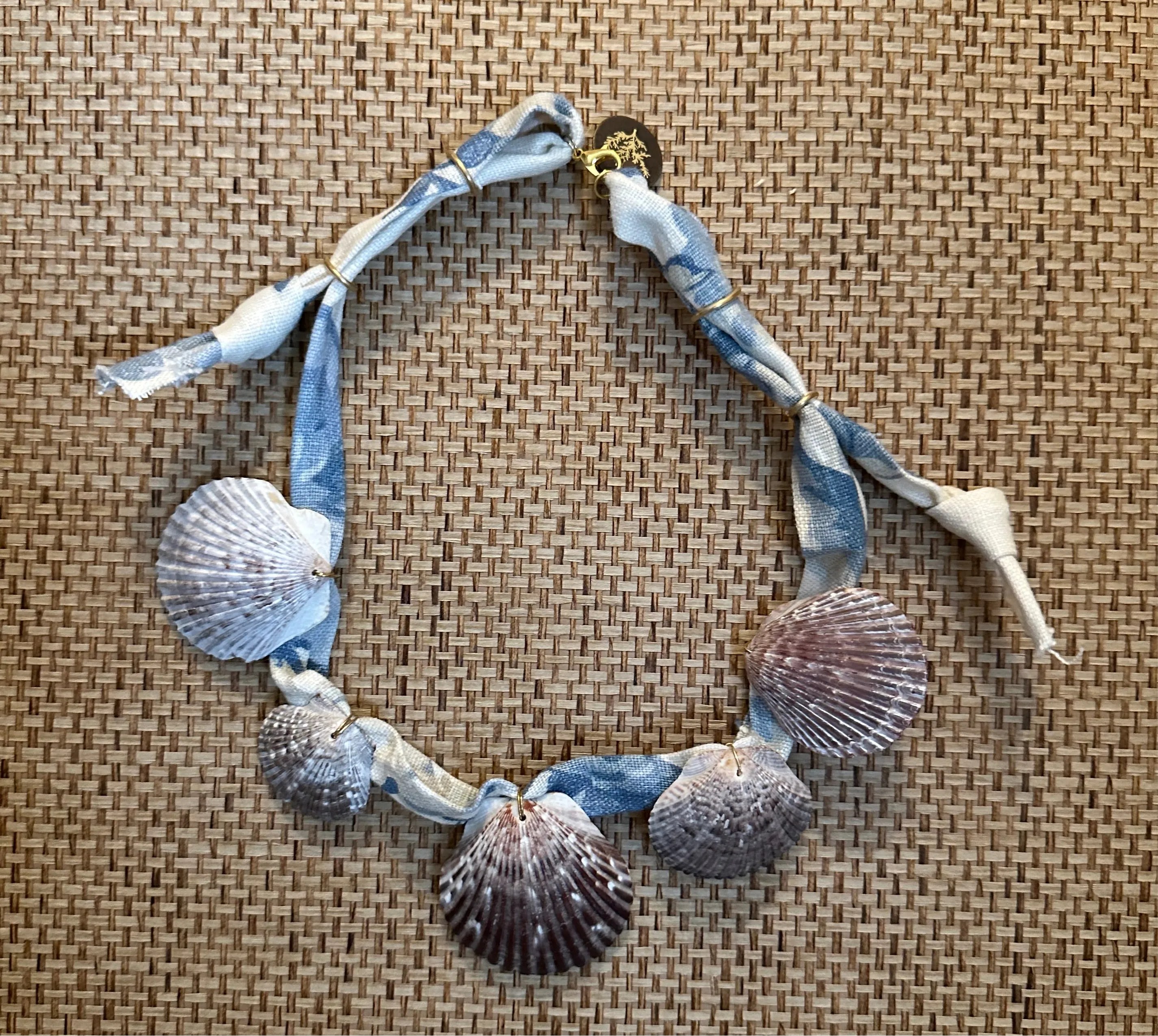 Vintage Floral Chintz Fabric Charm Necklace