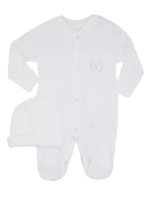 Visara Sleepsuit & Hat Set - White