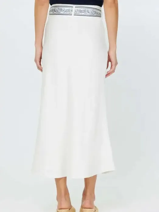 Waist Scarf Detail Midi Skirt