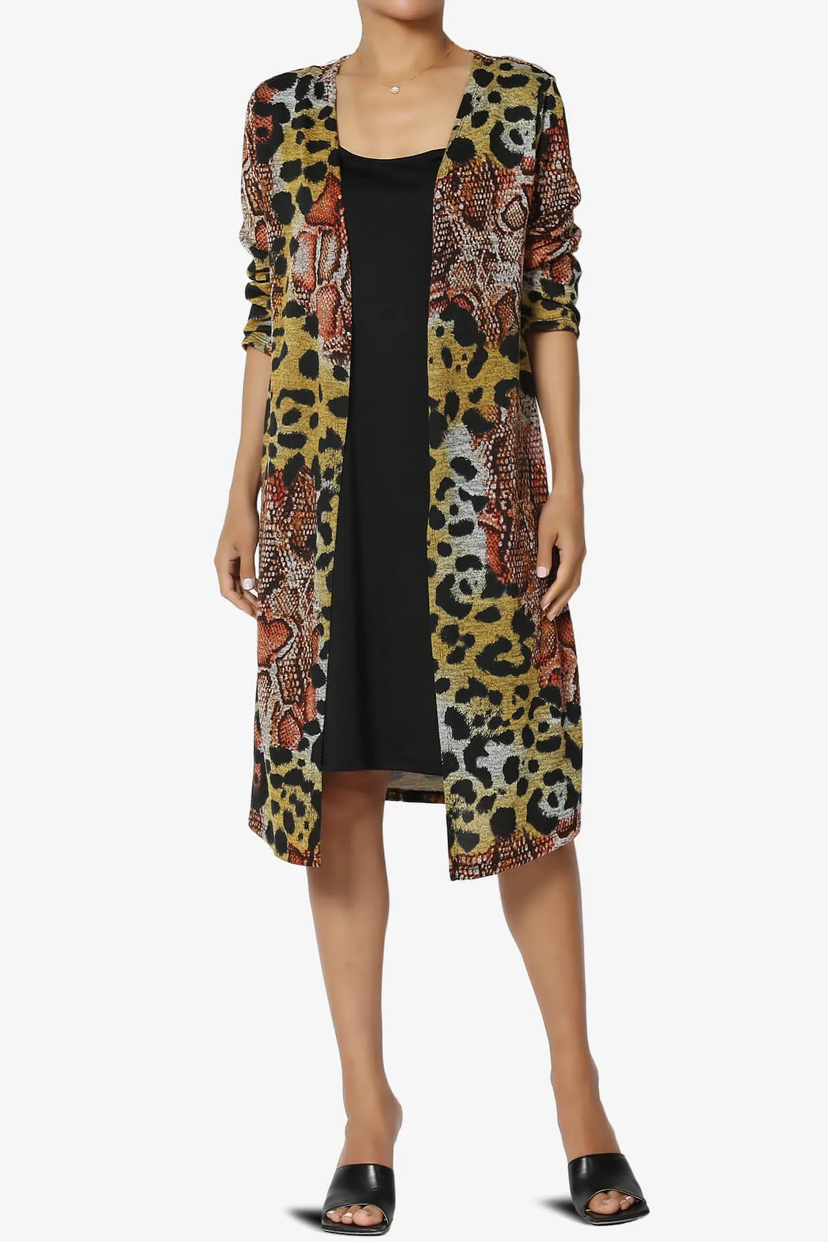 Wanda Missy Printed Draped Front Twofer Midi Dress