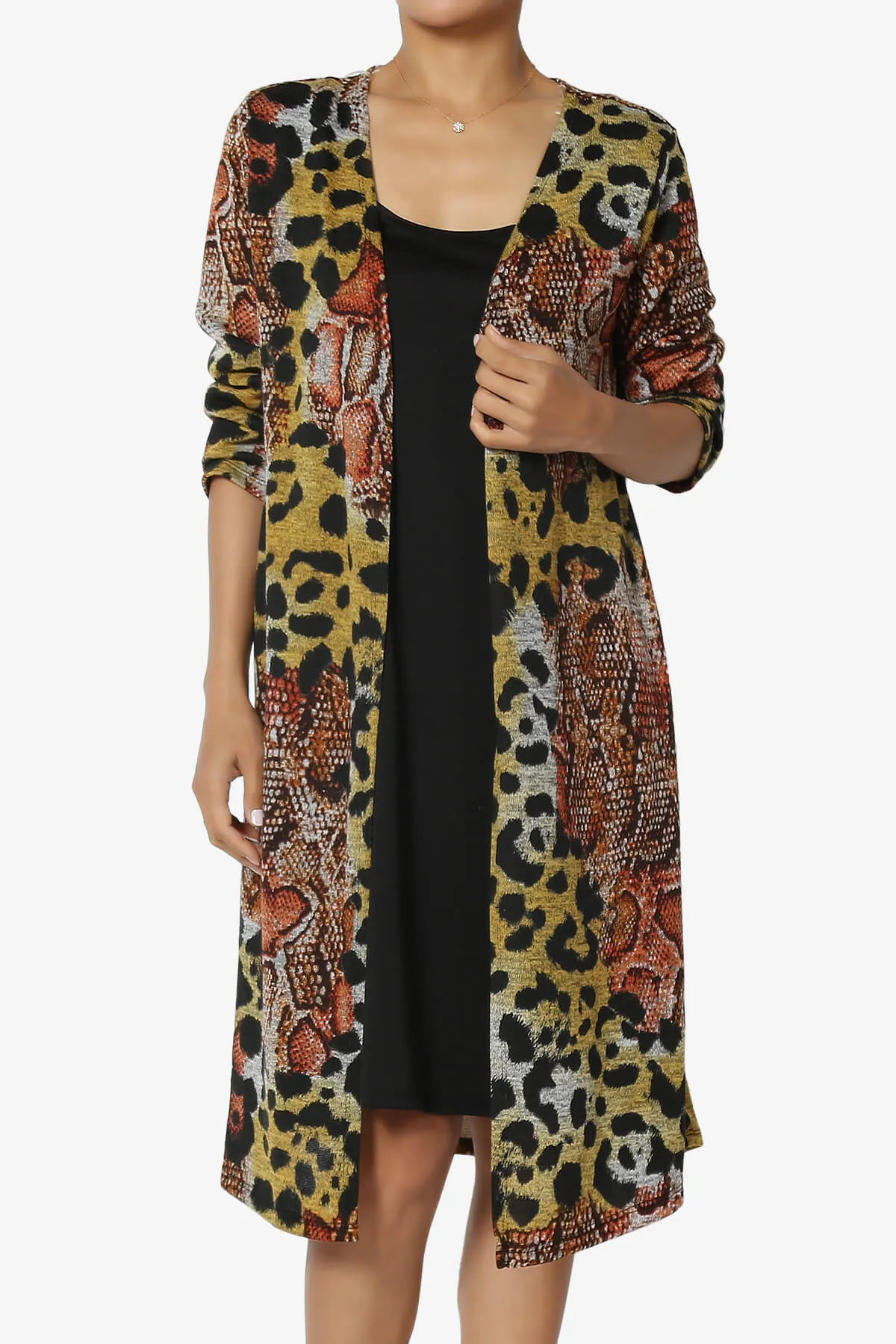 Wanda Missy Printed Draped Front Twofer Midi Dress
