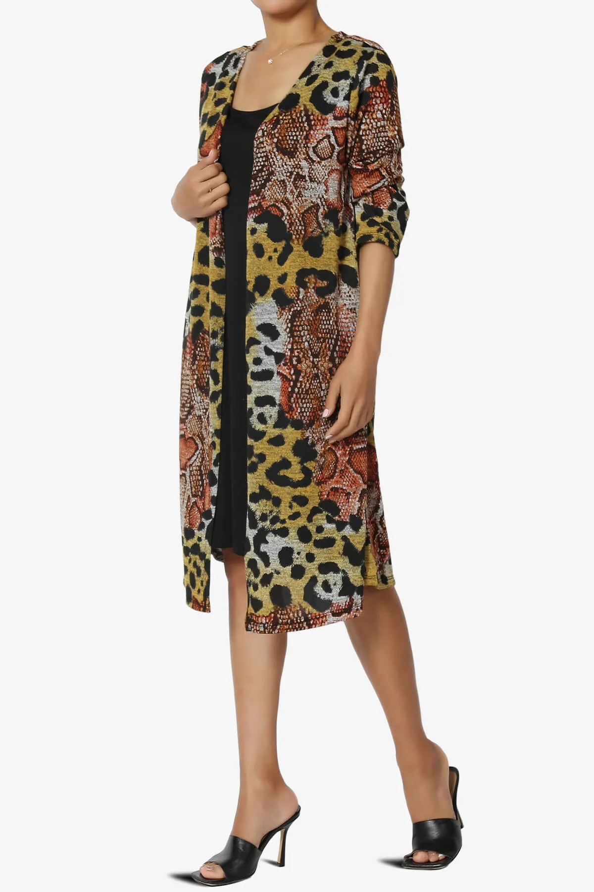 Wanda Missy Printed Draped Front Twofer Midi Dress
