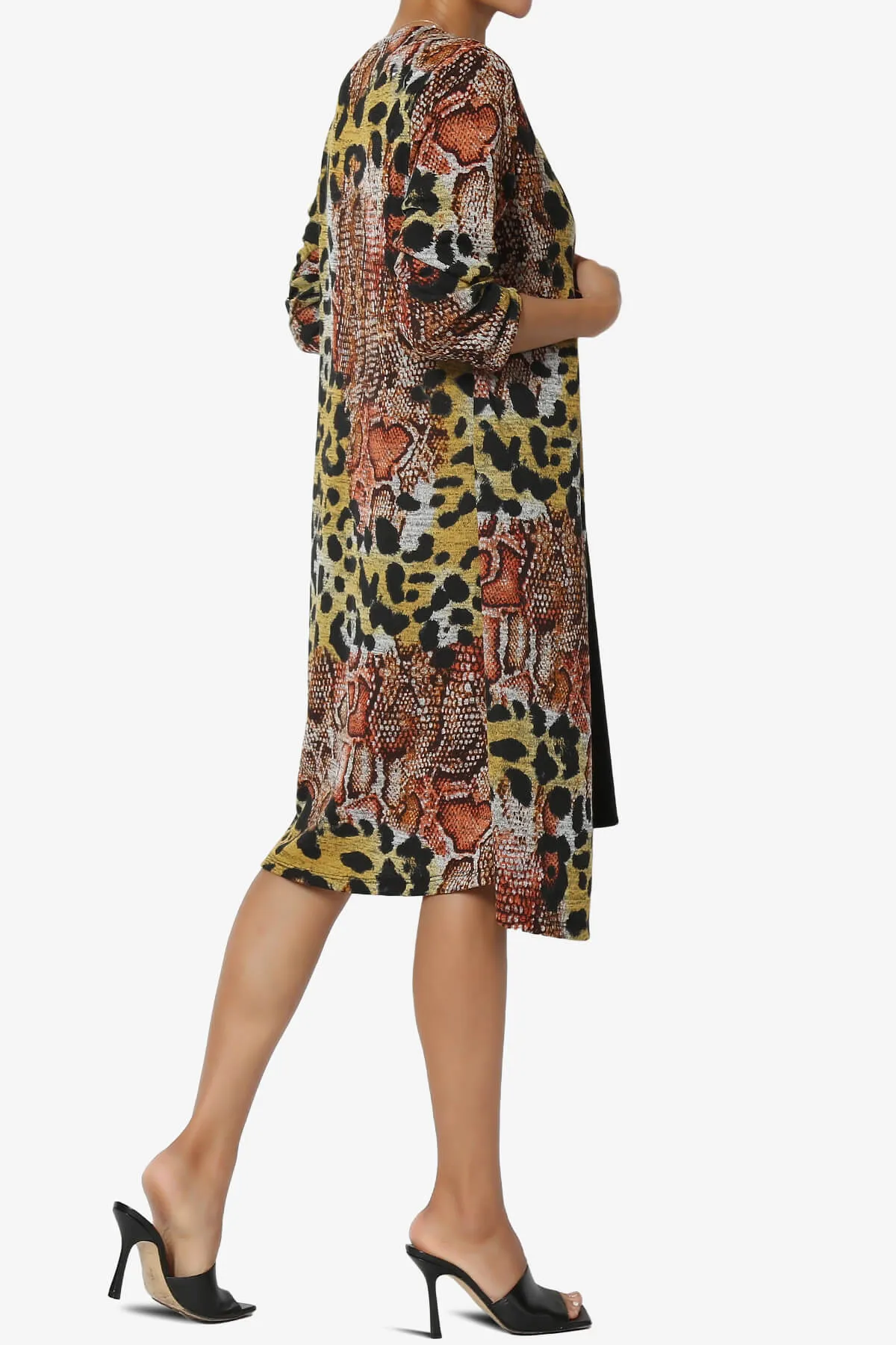 Wanda Missy Printed Draped Front Twofer Midi Dress