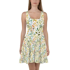Watercolor Leaves - Skater Dress