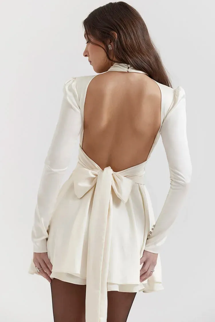 White Satin Mini Dress